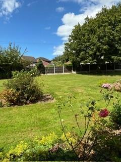 Communal gardens and parking area