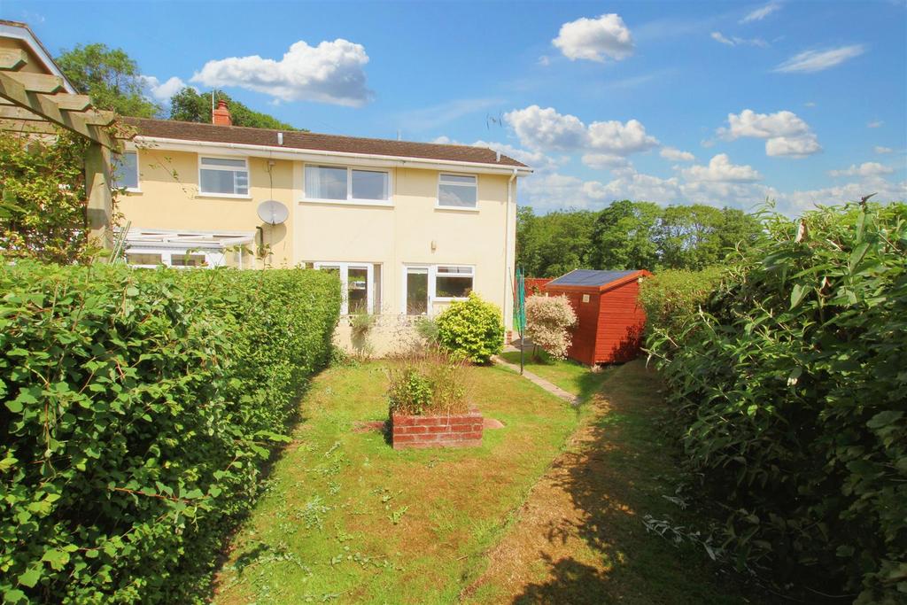 Rear garden and view of house