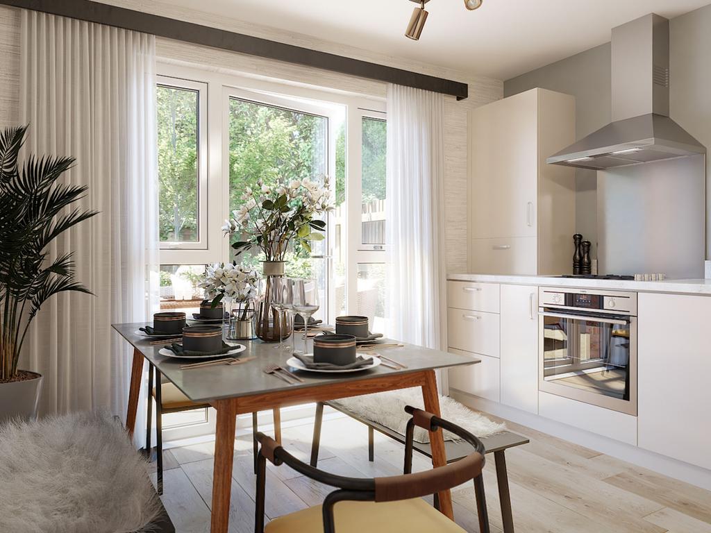 Kitchen/dining room in 3 bedroom Durris house type