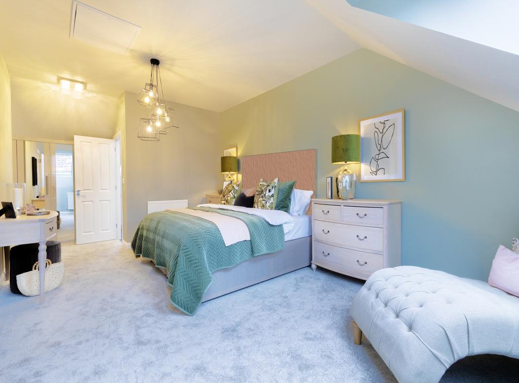 En suite main bedroom in the Woodcote 4 bedroom...