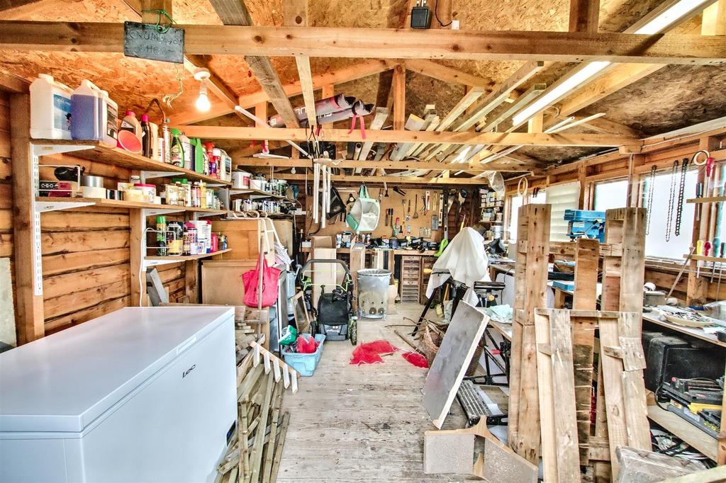 Inside garden shed