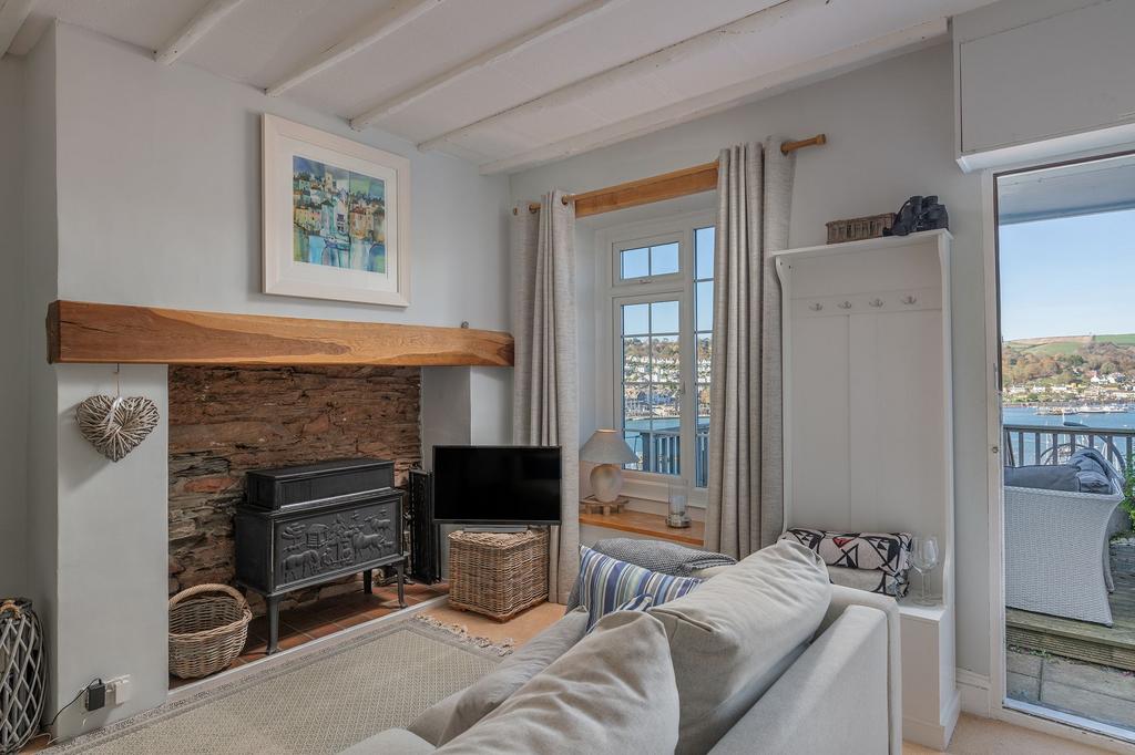 The Boathouse, Kingswear Living Room &amp; View