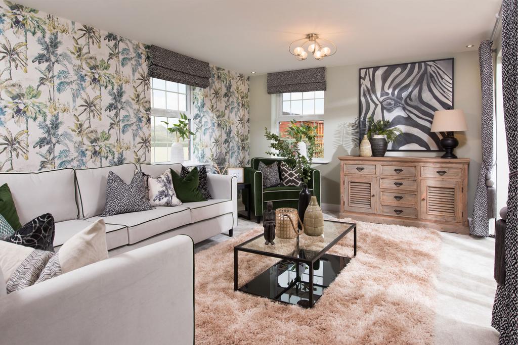 Spacious lounge with French doors