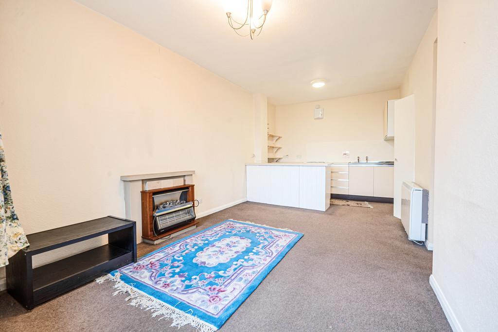 Open plan living room/kitchen