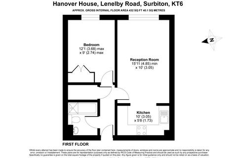 1 bedroom flat to rent, Hanover House, Lenelby Road, Surbiton, KT6