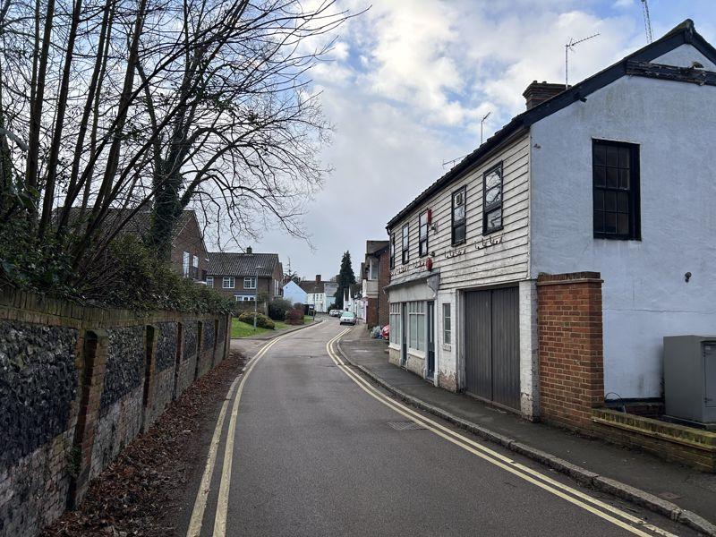 View up the street