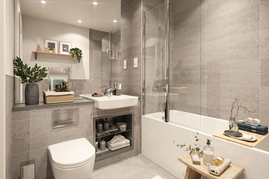 Stylish family bathroom with a choice of light...