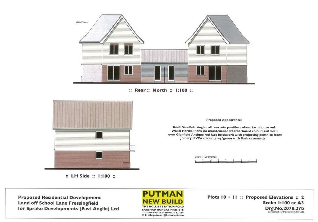 Proposed Elevations Rear Plots 10 &amp; 11