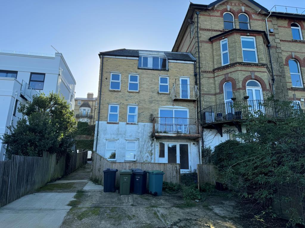 Rear elevation of block with two balcony&#39;s