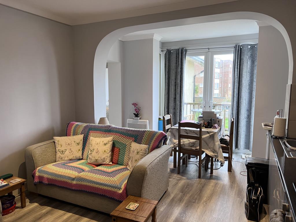 First floor living room with painted walls and fur