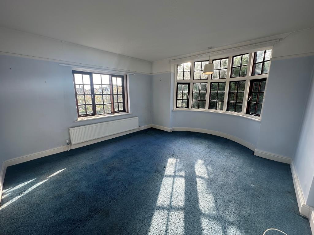 Bedroom one with bay window