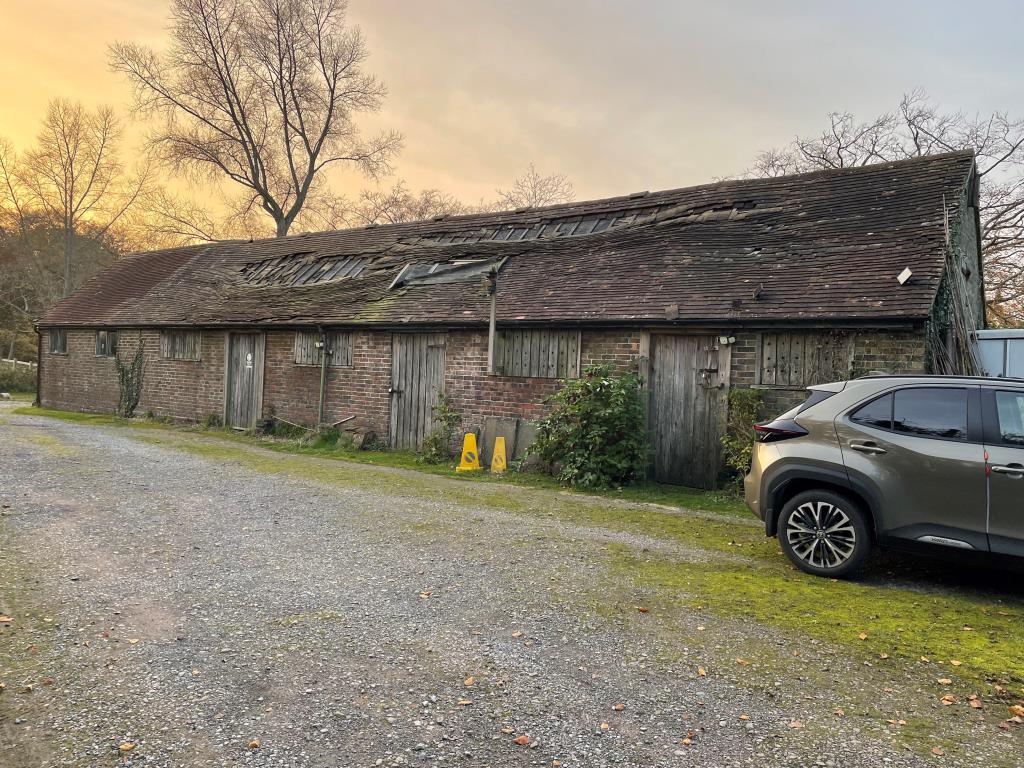 Brick cowshed and driveway