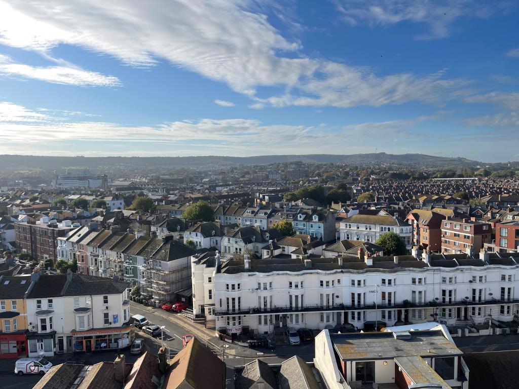 Panorama of city centre and countryside