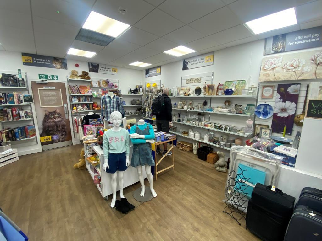 Customer display area with shelving
