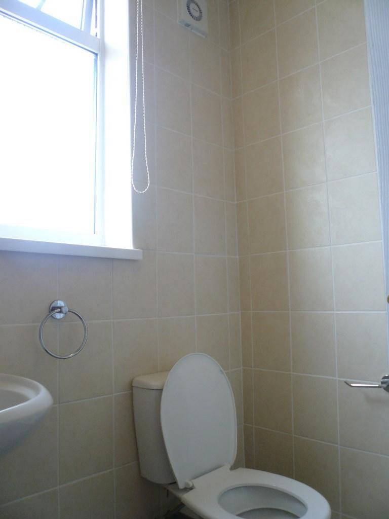 A well-maintained single toilet with ample natu...