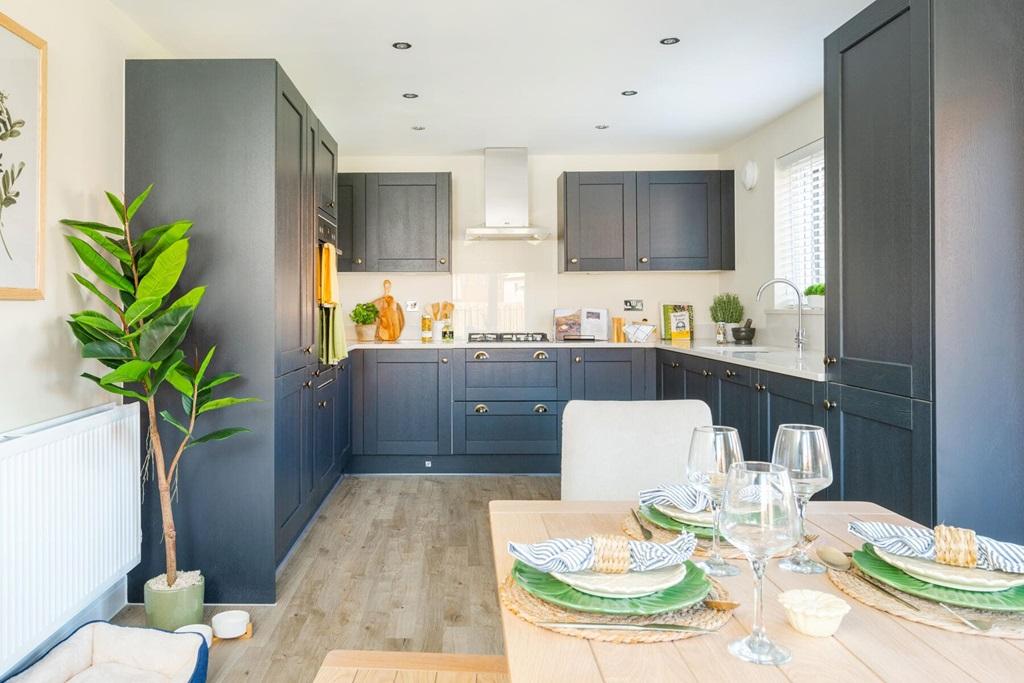 Modern kitchen with ample storage space