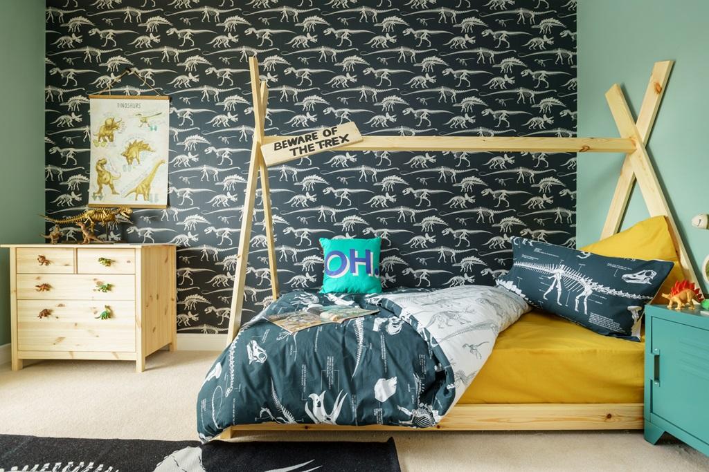 Bedroom three is for the dino obsessed