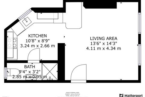 Studio to rent, Flat 7 54 Glasshouse Street, Nottingham, NG1