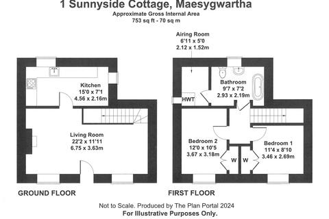 2 bedroom cottage to rent, 1 Sunnyside Cottage, Maesygwartha Road, Gilwern NP7 0EU