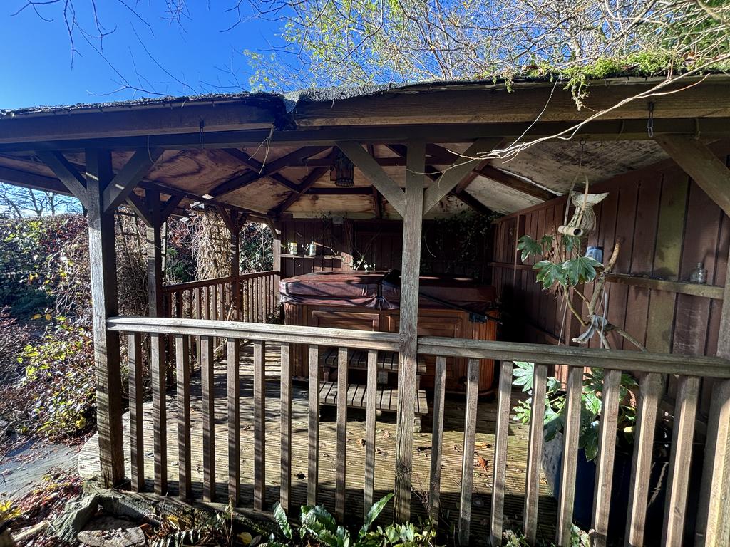 Hot tub and gazebo