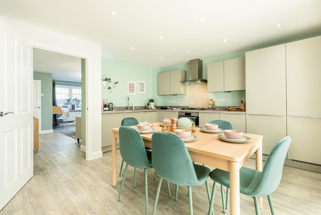 Open plan kitchen diner