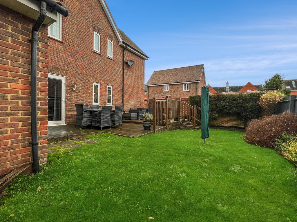 Rear Garden With Raised Decking Area