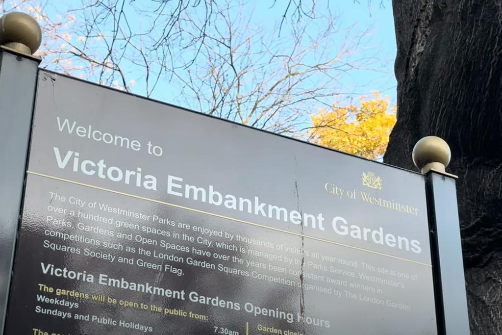 Victoria Embankment Gardens Sign