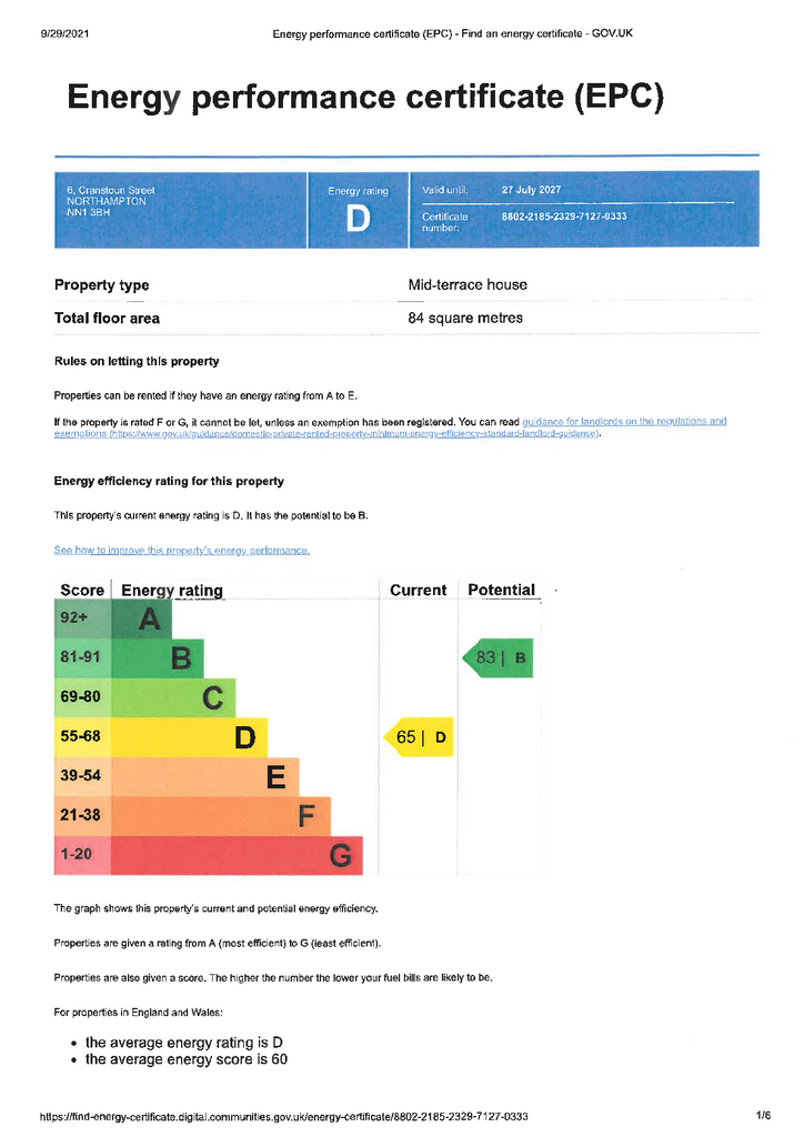 EPC Certificate