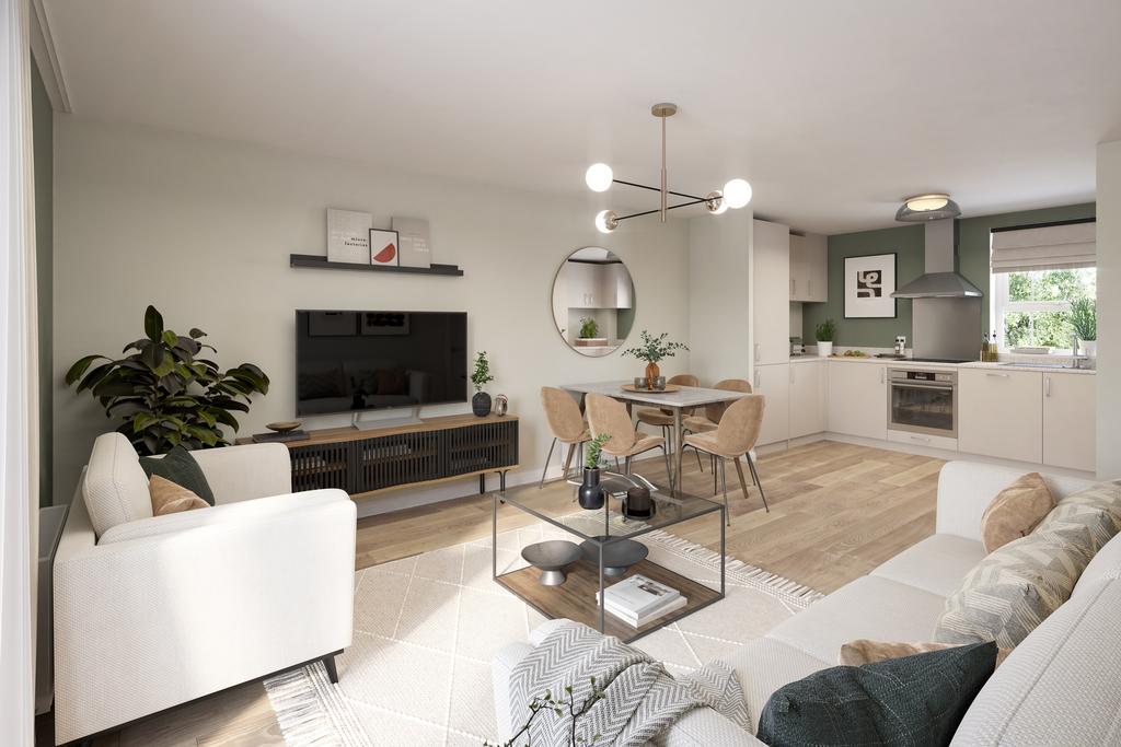 Kitchen living and dining room in the 2 bedroom...