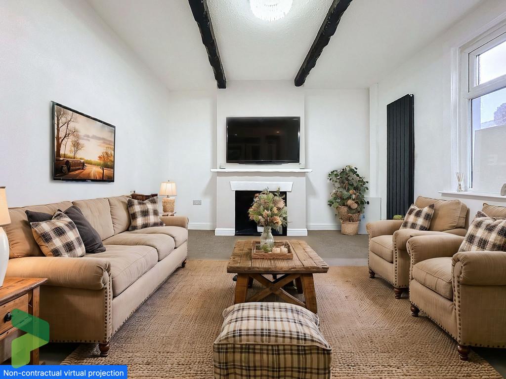 Virtually staged living room