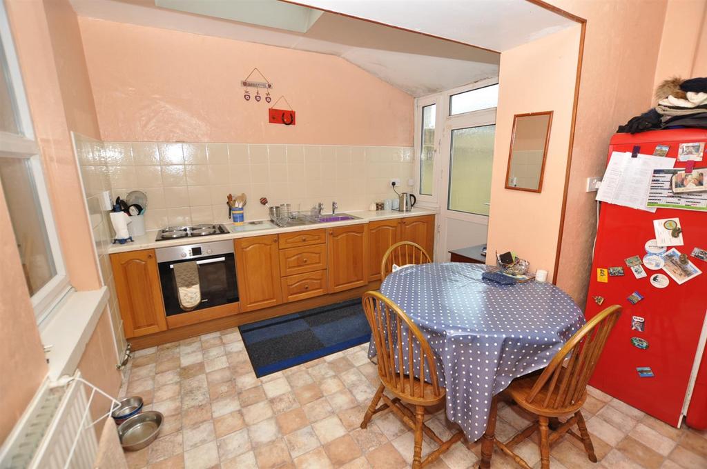 The kitchen, breakfast, dining area