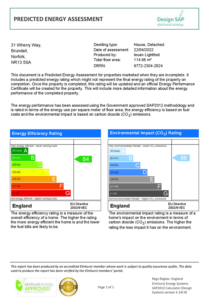 Predicted Energy Assessment