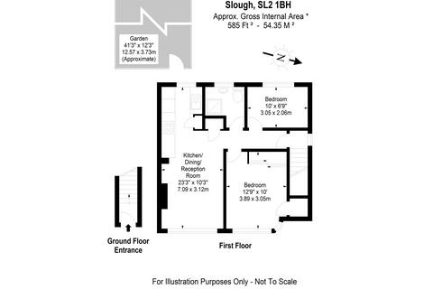 2 bedroom maisonette to rent, Canterbury Avenue, Slough, Berkshire, SL2