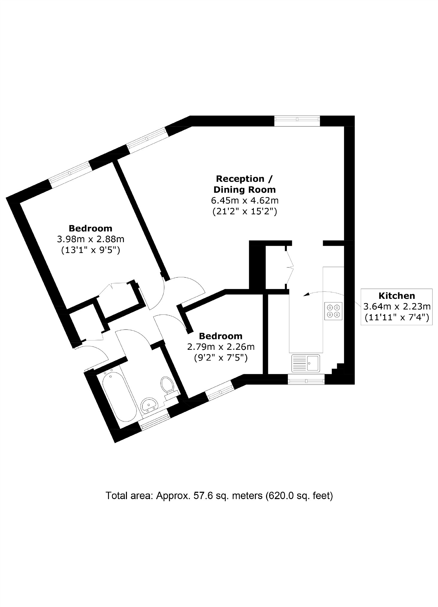 Waterman Way, London E1W 2 bed flat - £525,000