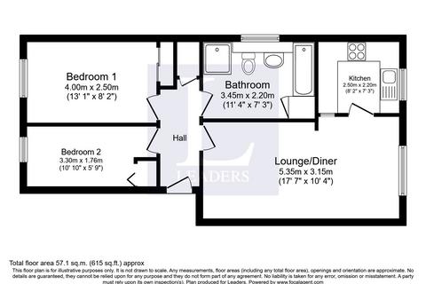 2 bedroom flat to rent, Downs Close, Widley