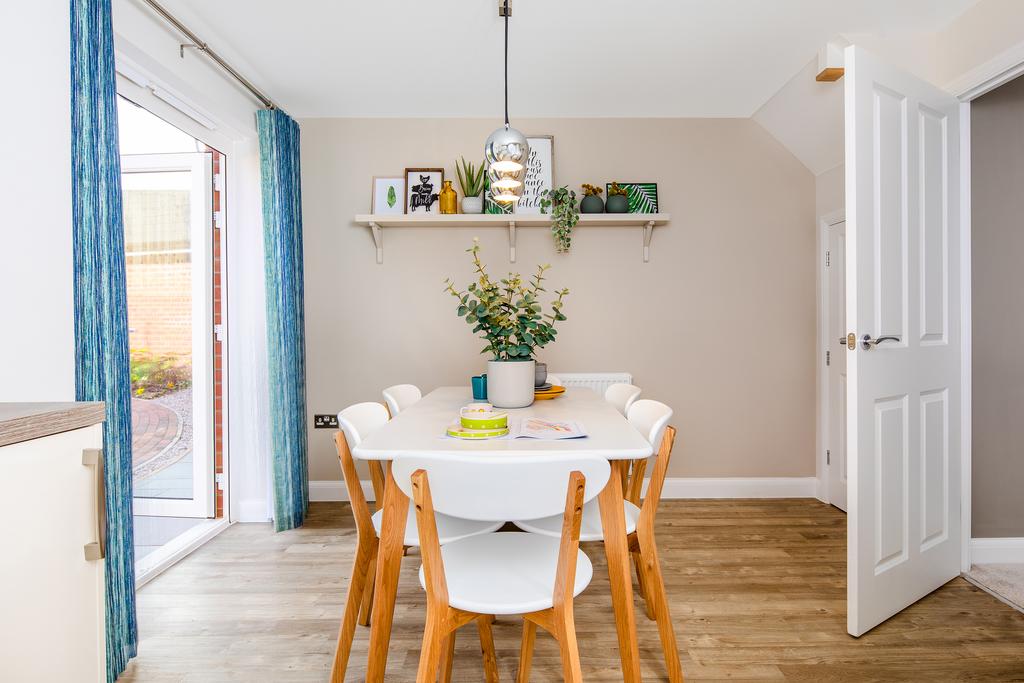 Open plan kitchen with dining area in the...