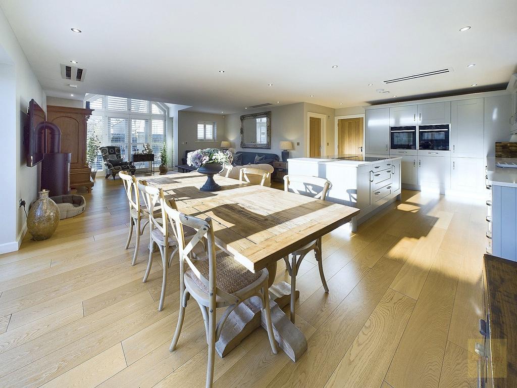 View from dining area into the open plan living...