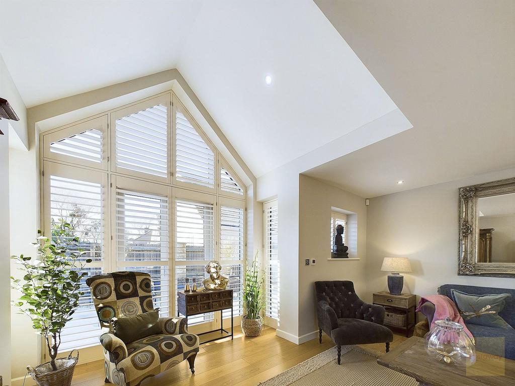 Double height ceiling to living room