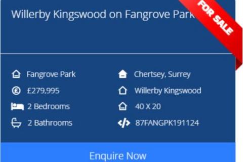 2 bedroom park home for sale, Fangrove Residential Park