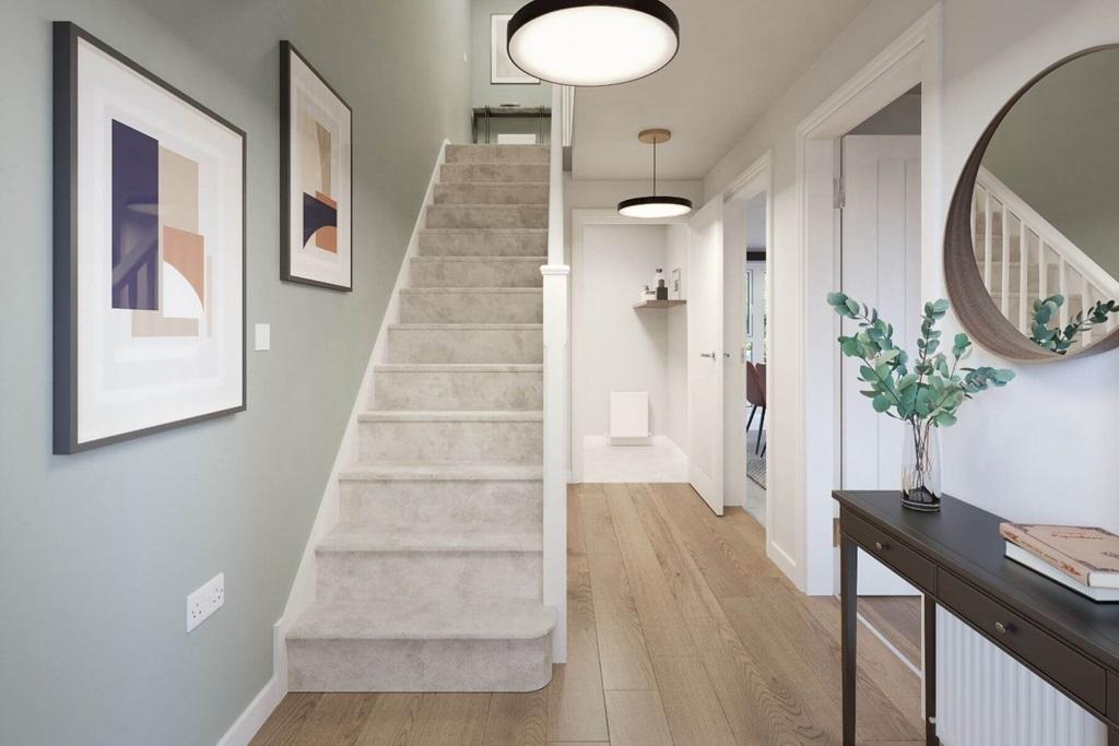 A warm hallway welcomes you home