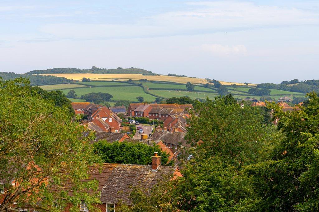 Countryside views from top floors (Salterton Rd...