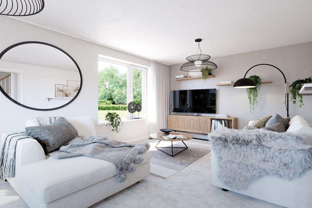 Relax in the living room filled with natural light