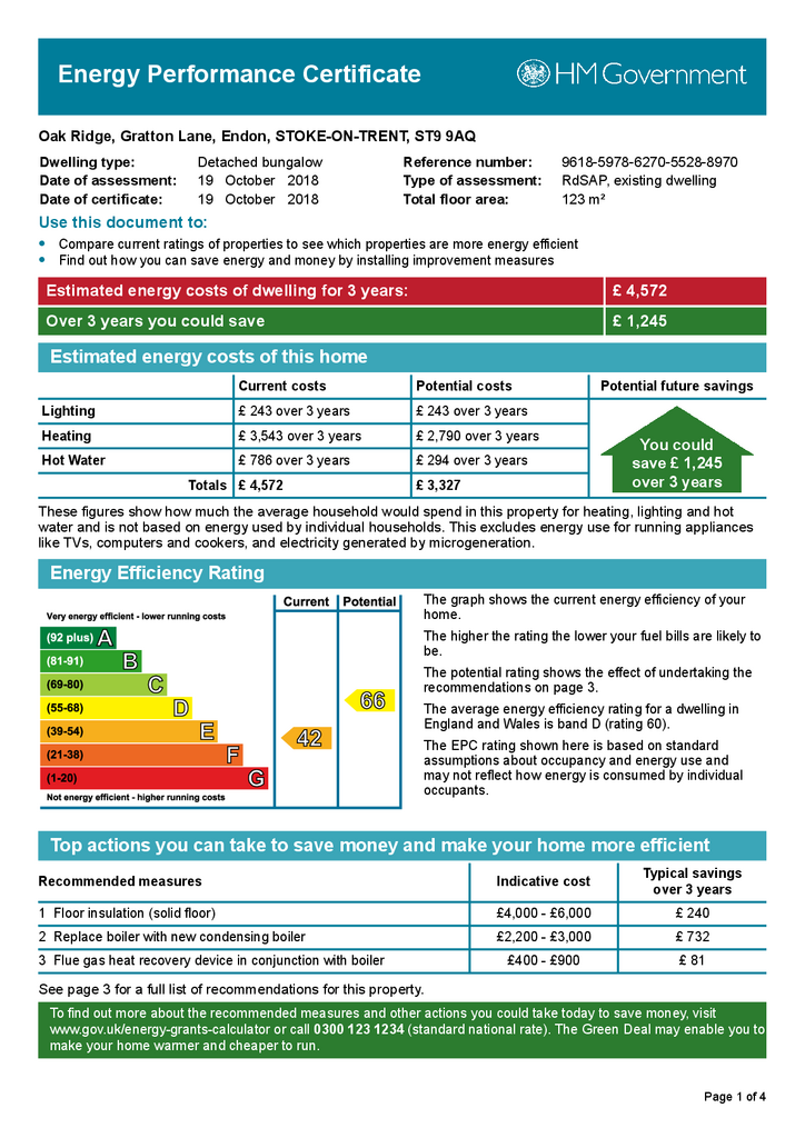 EPC Oakridge , Gratton Lane, Endon