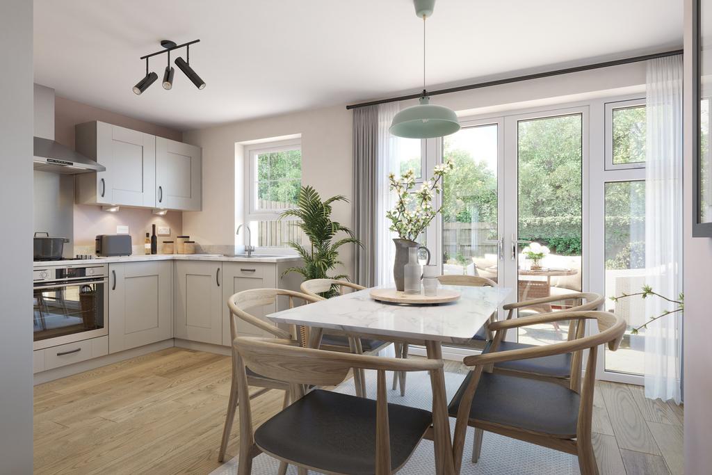 Kitchen and dining room in 3 bed Blyford