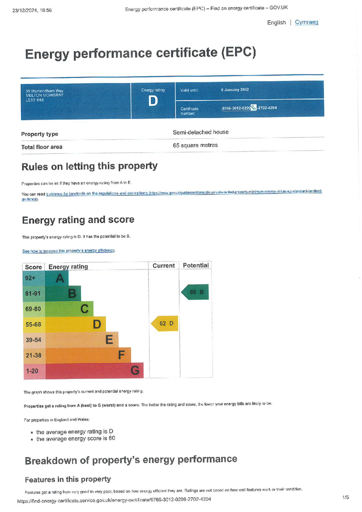 EPC Certificate