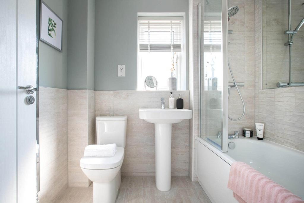 A family bathroom completes the home