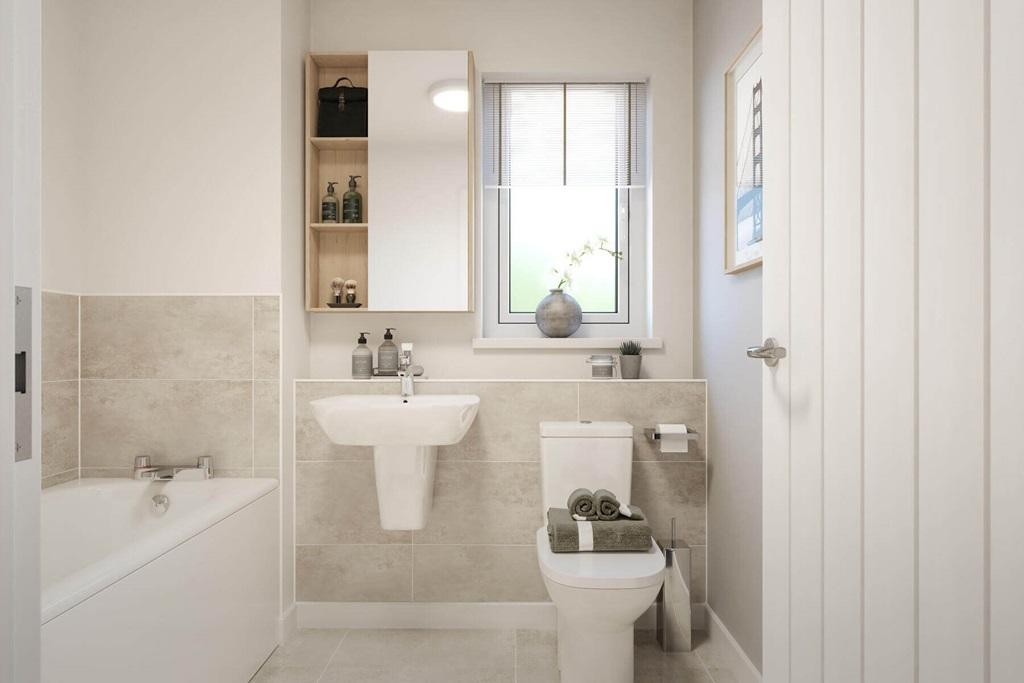 A family bathroom completes the home