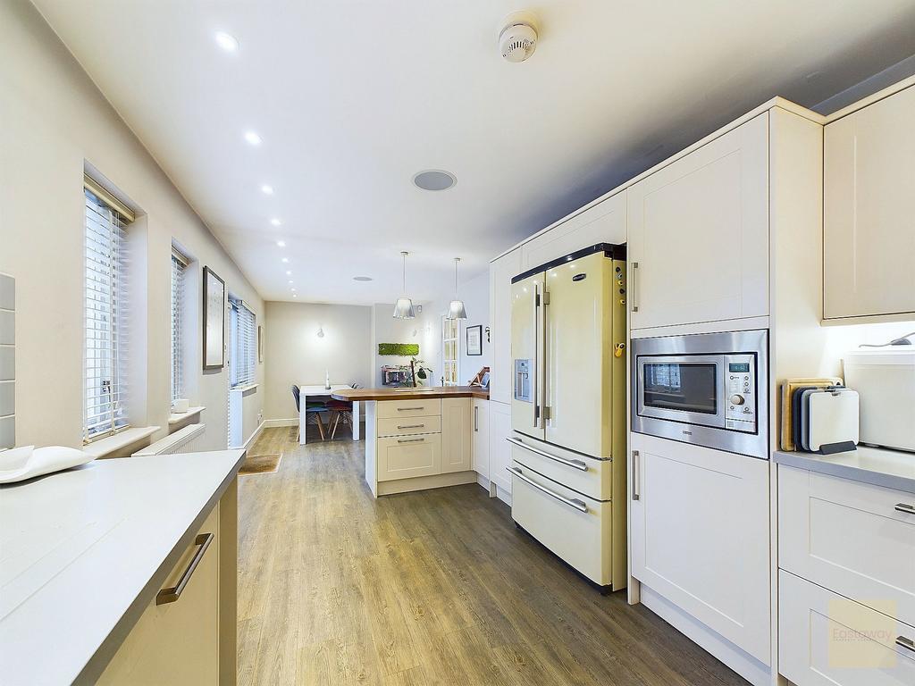 View from the kitchen towards the dining area