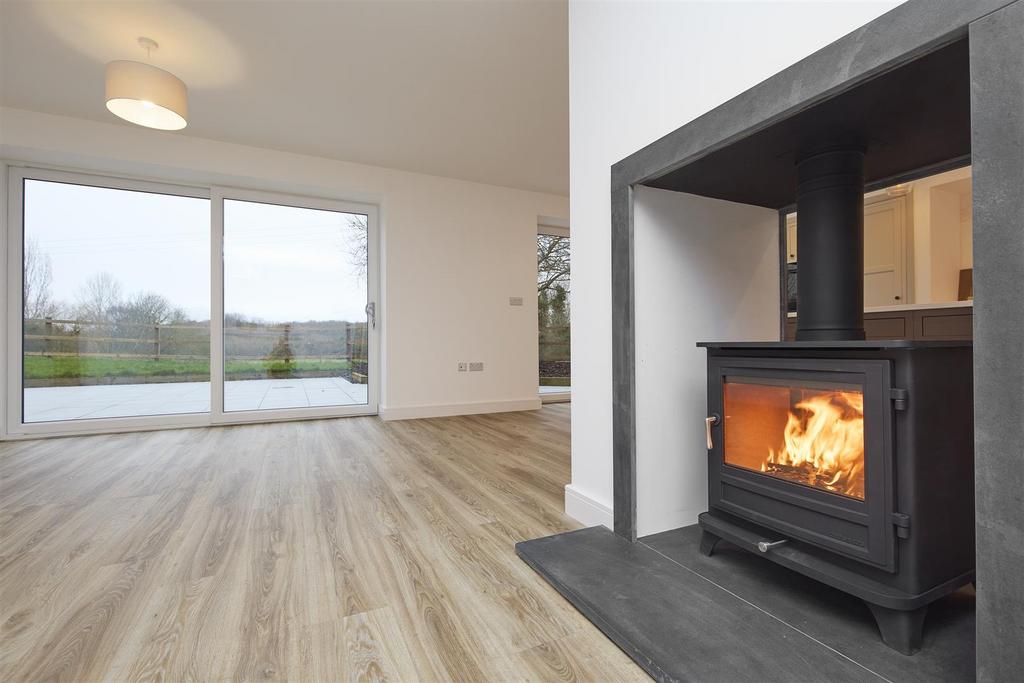 Log burner in Dining Kitchen