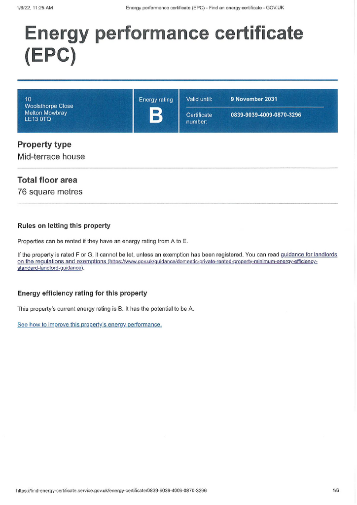 EPC Certificate